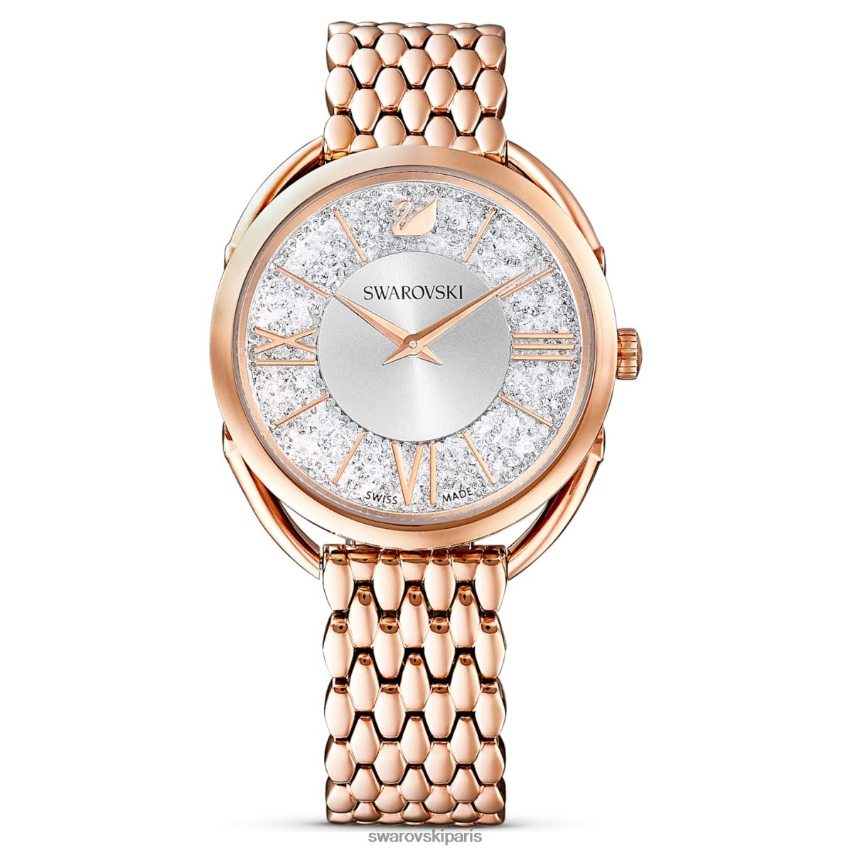 accessoires Swarovski montre glamour cristalline fabrication suisse, bracelet en métal, ton doré rose, finition ton doré rose RZD0XJ1194
