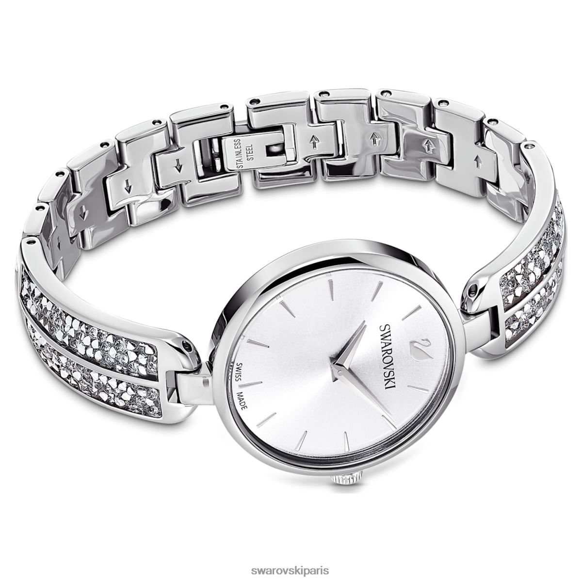 accessoires Swarovski montre rock de rêve fabrication suisse, bracelet en métal, ton argenté, acier inoxydable RZD0XJ1236