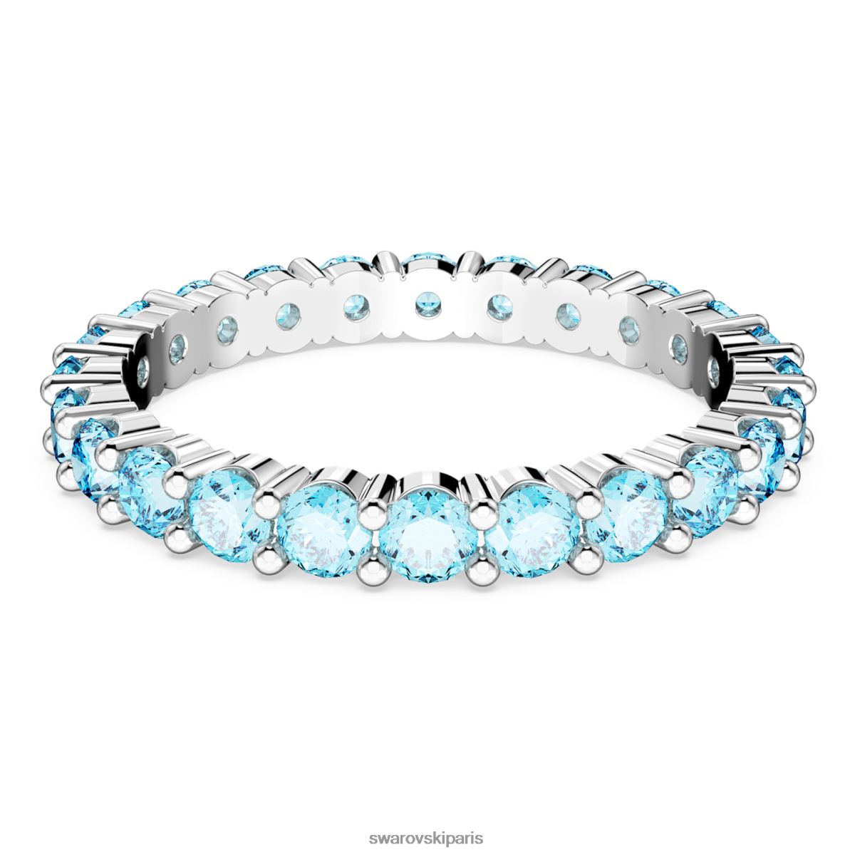 bijoux Swarovski anneau matriciel coupe ronde, bleu, rhodié RZD0XJ1005