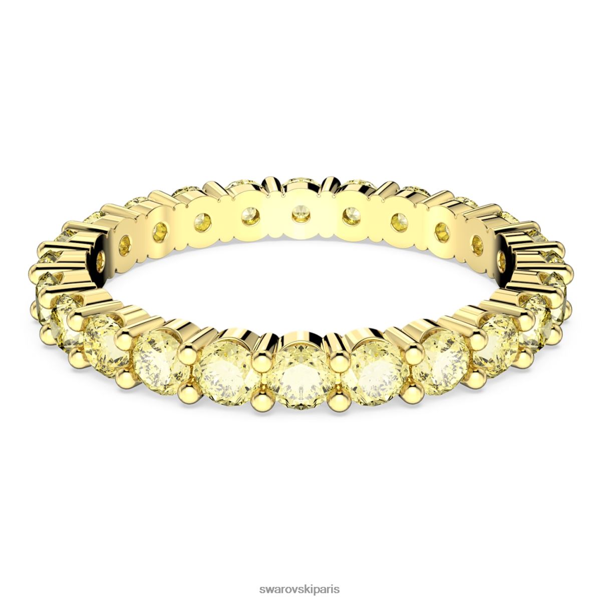 bijoux Swarovski anneau matriciel coupe ronde, jaune, métal doré RZD0XJ1012