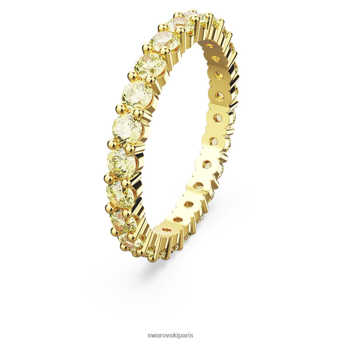bijoux Swarovski anneau matriciel coupe ronde, jaune, métal doré RZD0XJ1012
