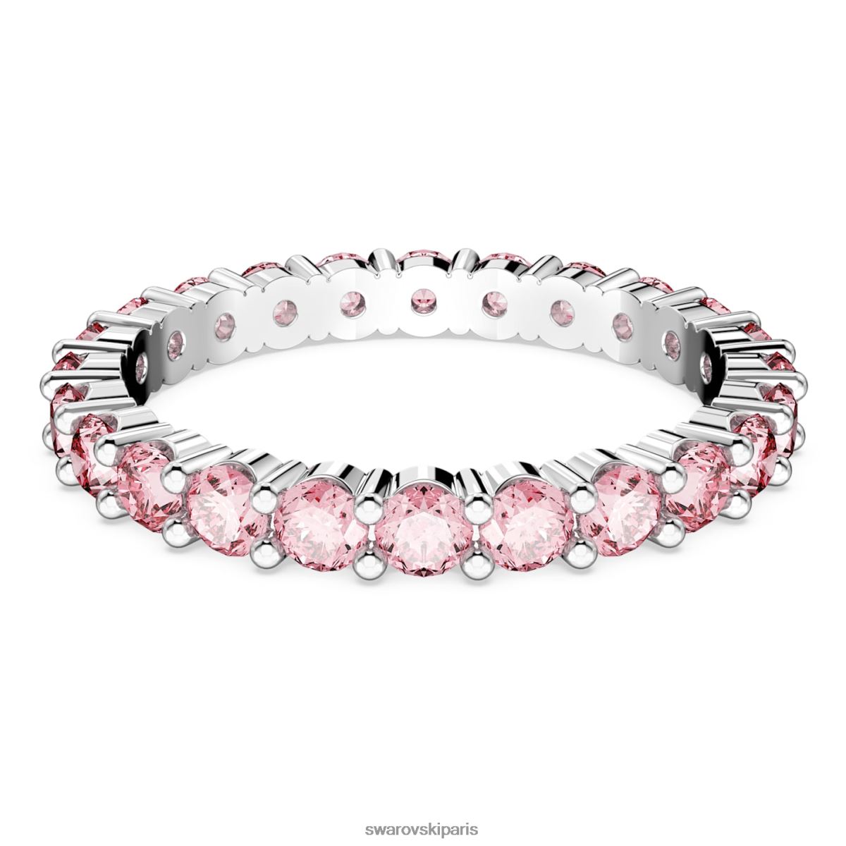 bijoux Swarovski anneau matriciel coupe ronde, rose, rhodié RZD0XJ1003