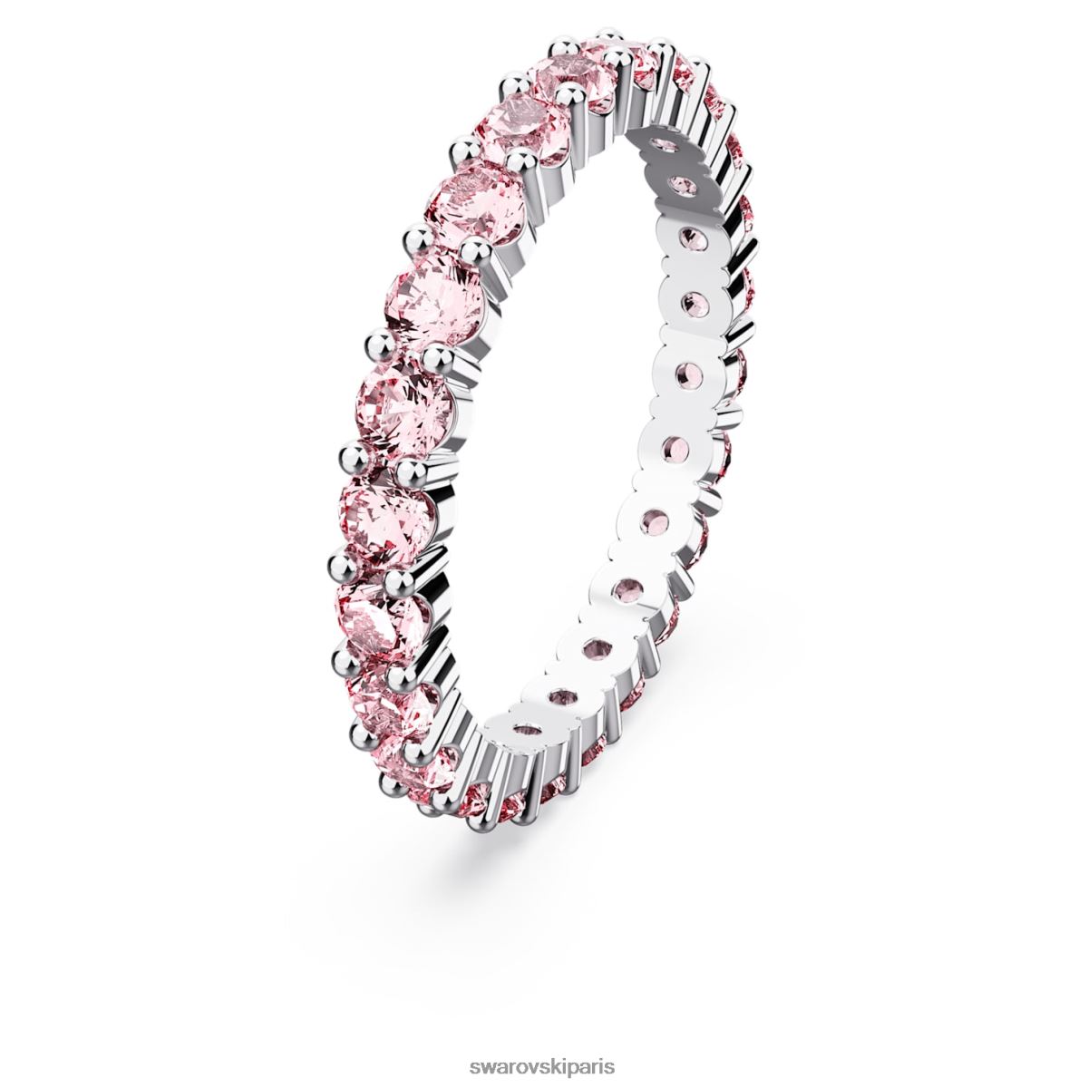 bijoux Swarovski anneau matriciel coupe ronde, rose, rhodié RZD0XJ1003