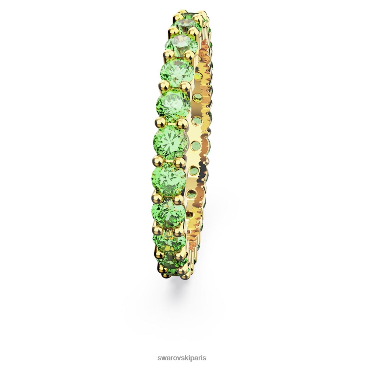bijoux Swarovski anneau matriciel coupe ronde, vert, métal doré RZD0XJ995