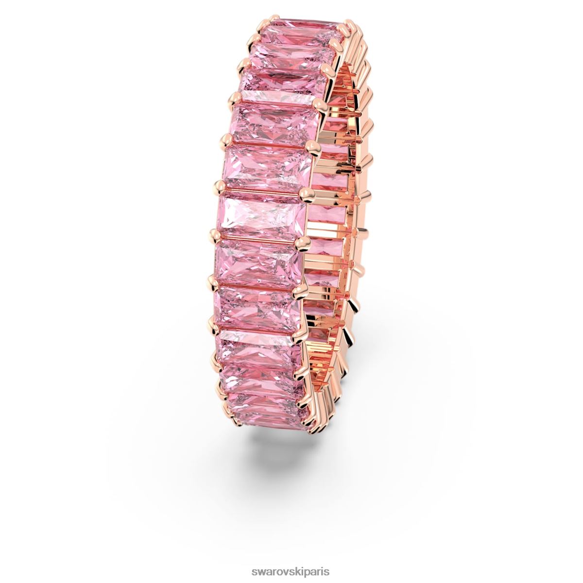 bijoux Swarovski anneau matriciel taille baguette, rose, métal doré rose RZD0XJ1000