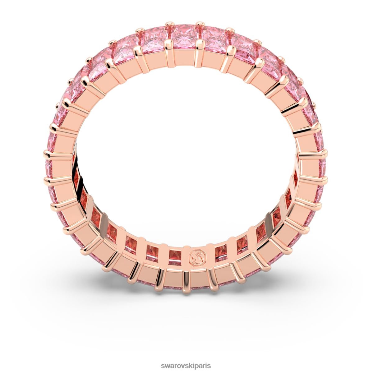 bijoux Swarovski anneau matriciel taille baguette, rose, métal doré rose RZD0XJ1000