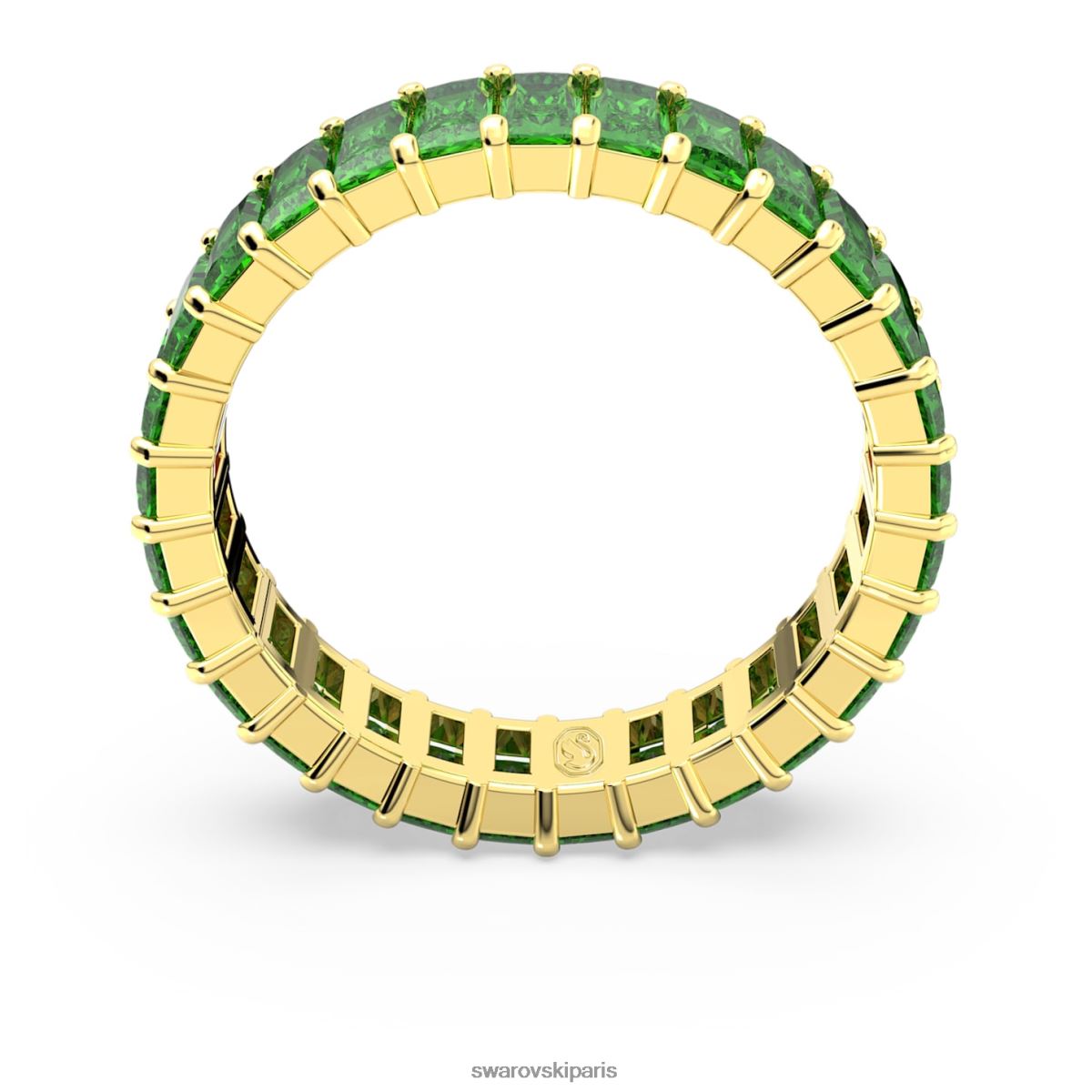 bijoux Swarovski anneau matriciel taille baguette, vert, métal doré RZD0XJ992