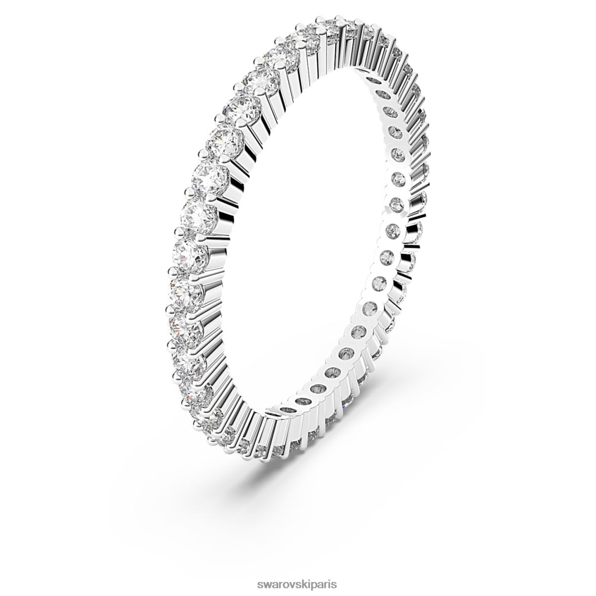 bijoux Swarovski bague vittore taille ronde, blanc, rhodié RZD0XJ1001