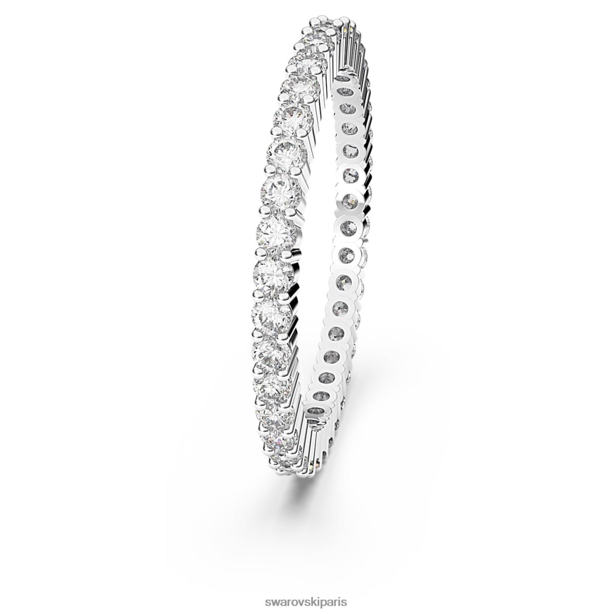 bijoux Swarovski bague vittore taille ronde, blanc, rhodié RZD0XJ1001