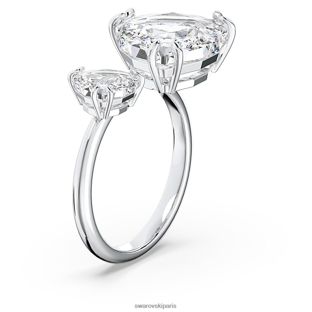 bijoux Swarovski anneau ouvert millénaire taille trilliant, blanc, rhodié RZD0XJ1032