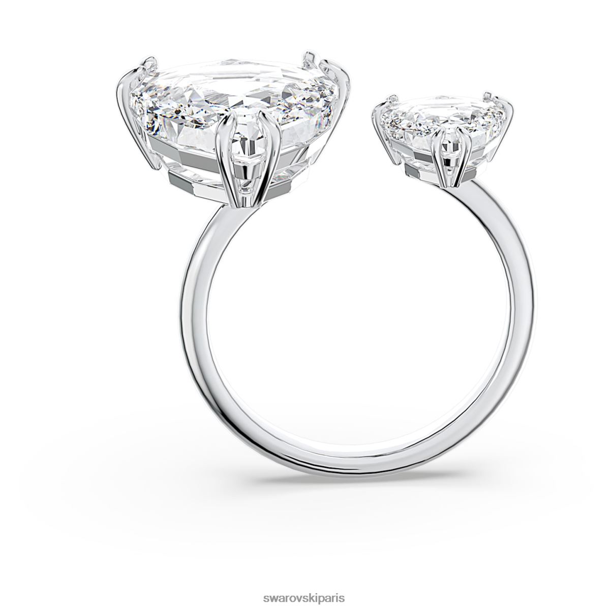 bijoux Swarovski anneau ouvert millénaire taille trilliant, blanc, rhodié RZD0XJ1032