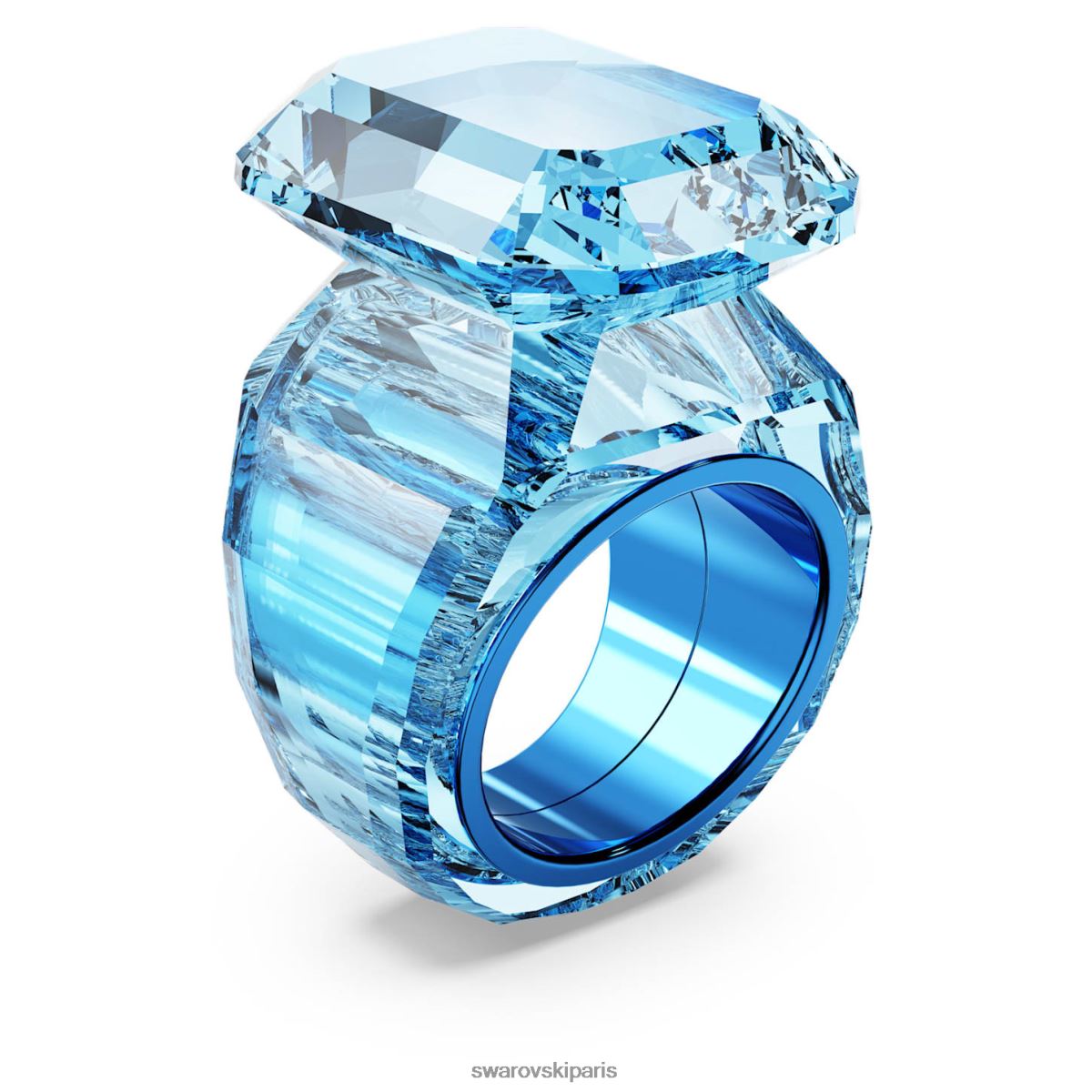 bijoux Swarovski bague cocktail transparente coupe octogonale, bleu RZD0XJ1039