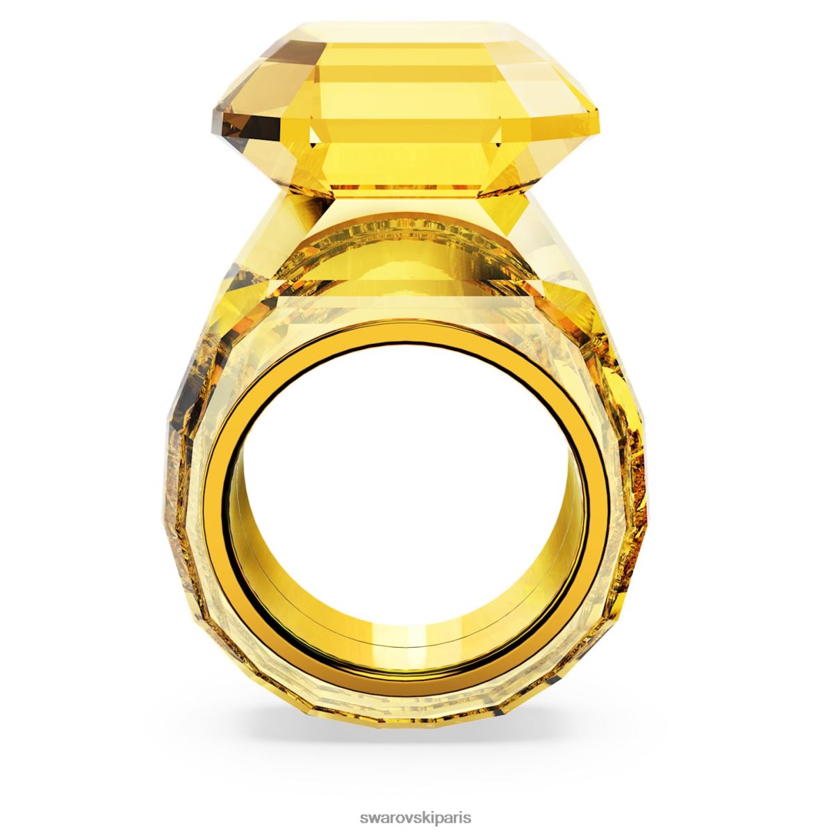 bijoux Swarovski bague cocktail transparente coupe octogonale, jaune RZD0XJ1033