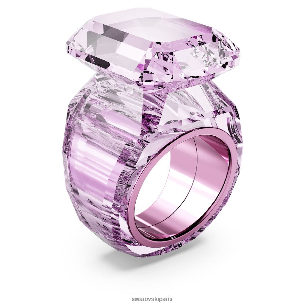 bijoux Swarovski bague cocktail transparente coupe octogonale, rose RZD0XJ1041