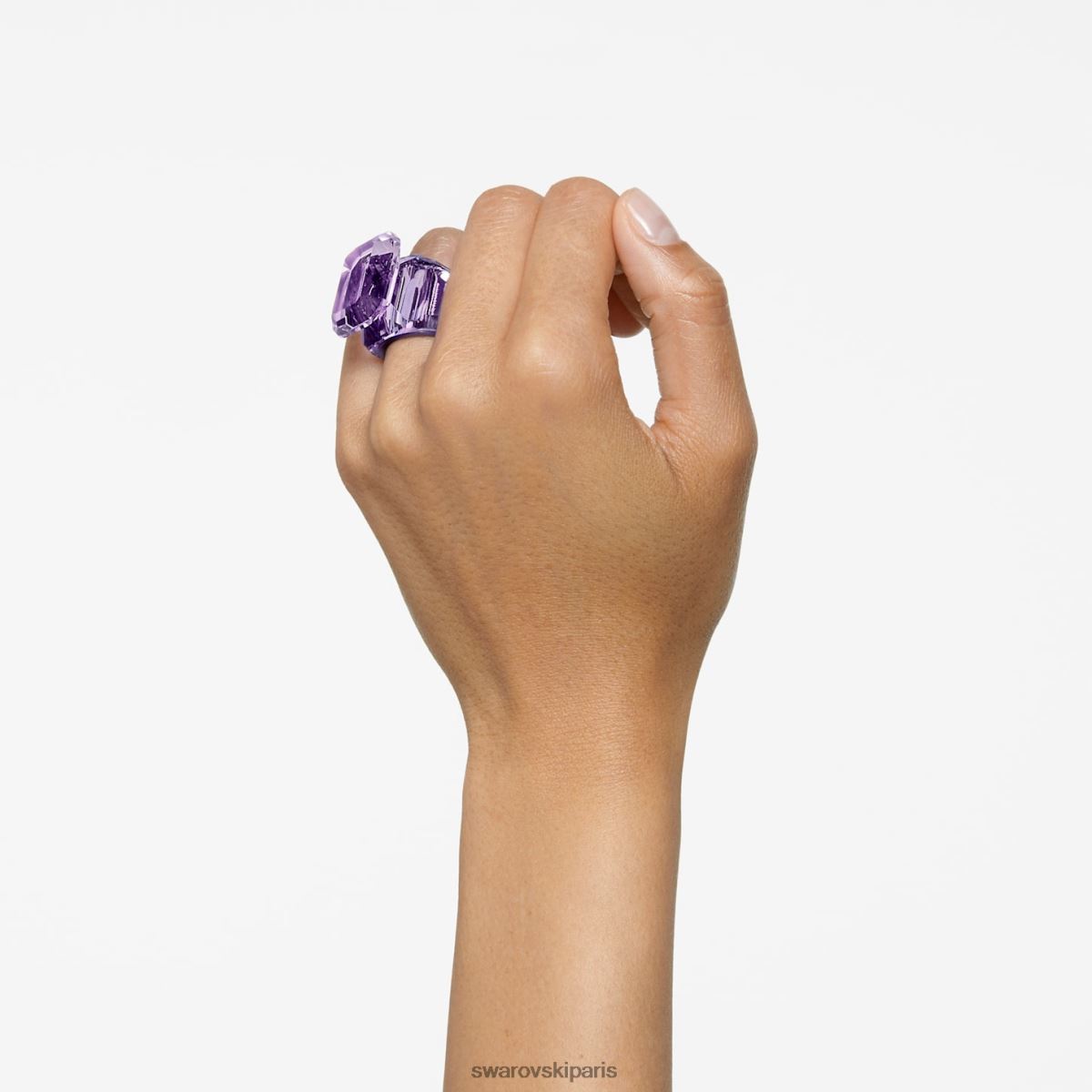 bijoux Swarovski bague cocktail transparente coupe octogonale, violet RZD0XJ1047