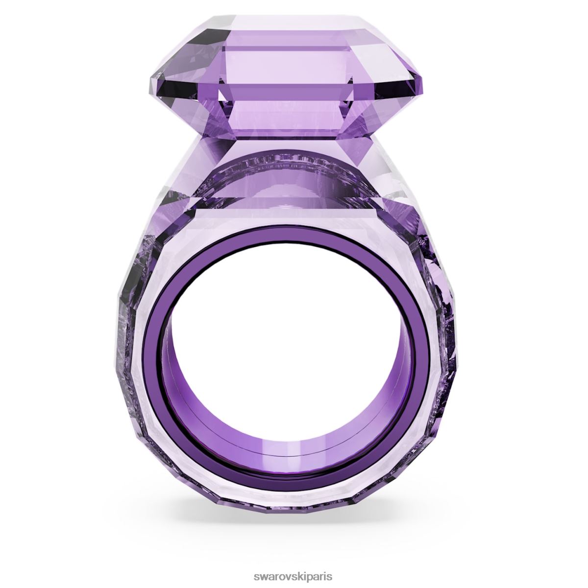 bijoux Swarovski bague cocktail transparente coupe octogonale, violet RZD0XJ1047