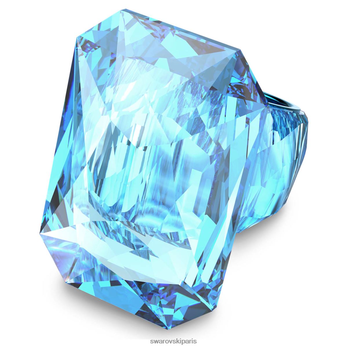 bijoux Swarovski bague cocktail transparente cristal surdimensionné, taille octogonale, bleu RZD0XJ1078