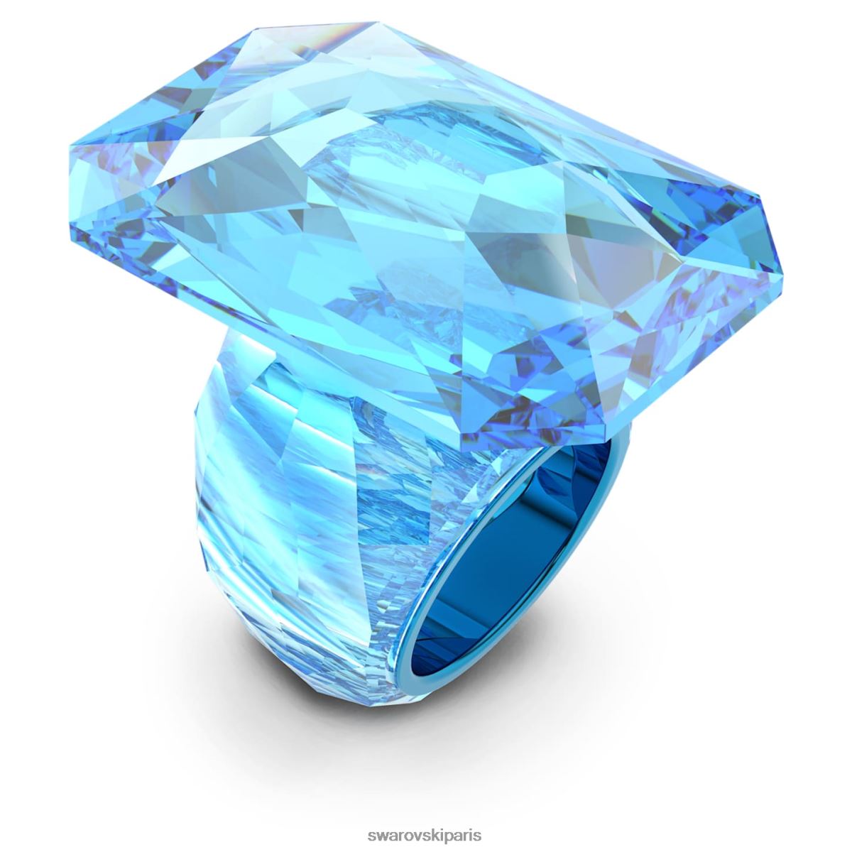 bijoux Swarovski bague cocktail transparente cristal surdimensionné, taille octogonale, bleu RZD0XJ1078