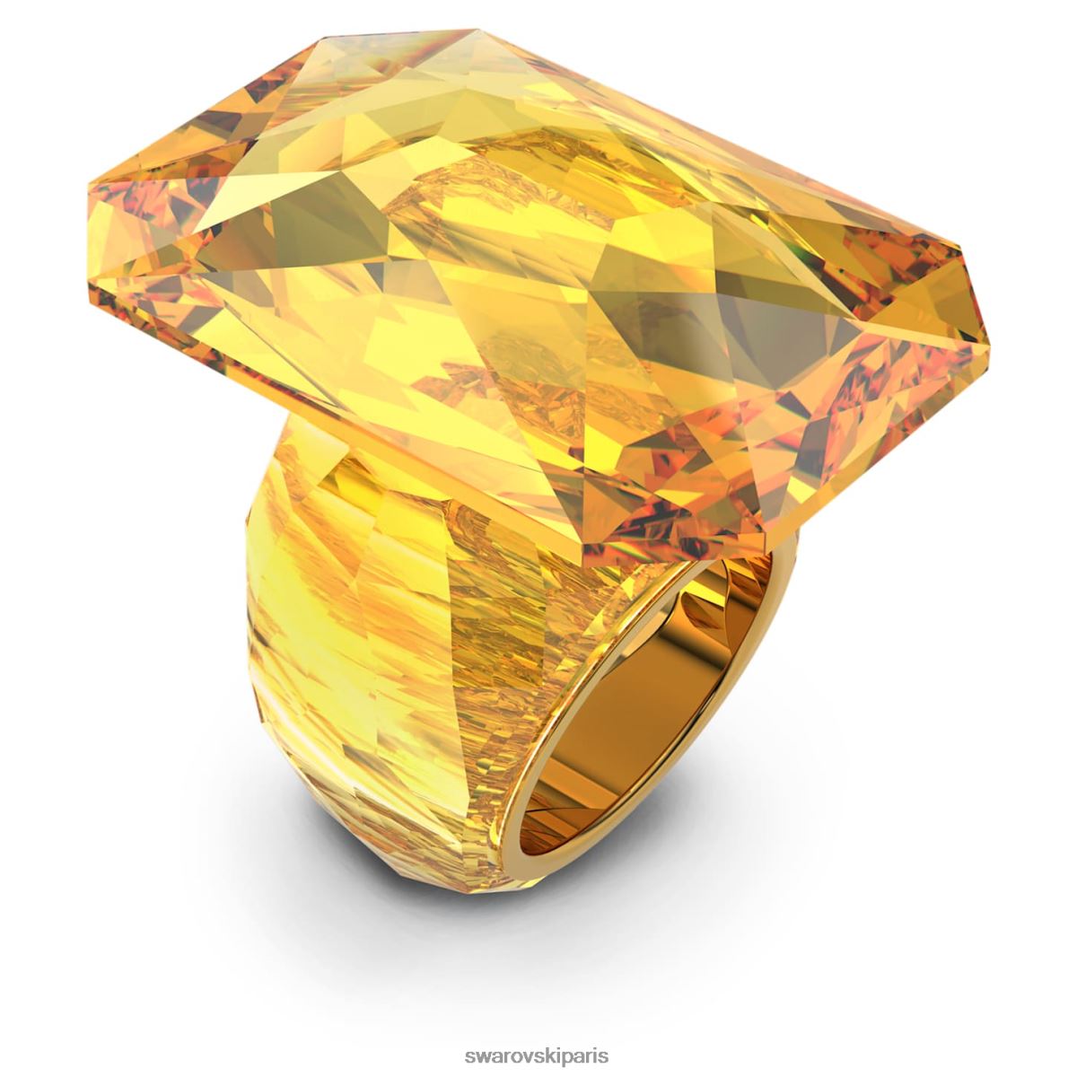 bijoux Swarovski bague cocktail transparente cristal surdimensionné, taille octogonale, jaune RZD0XJ1079