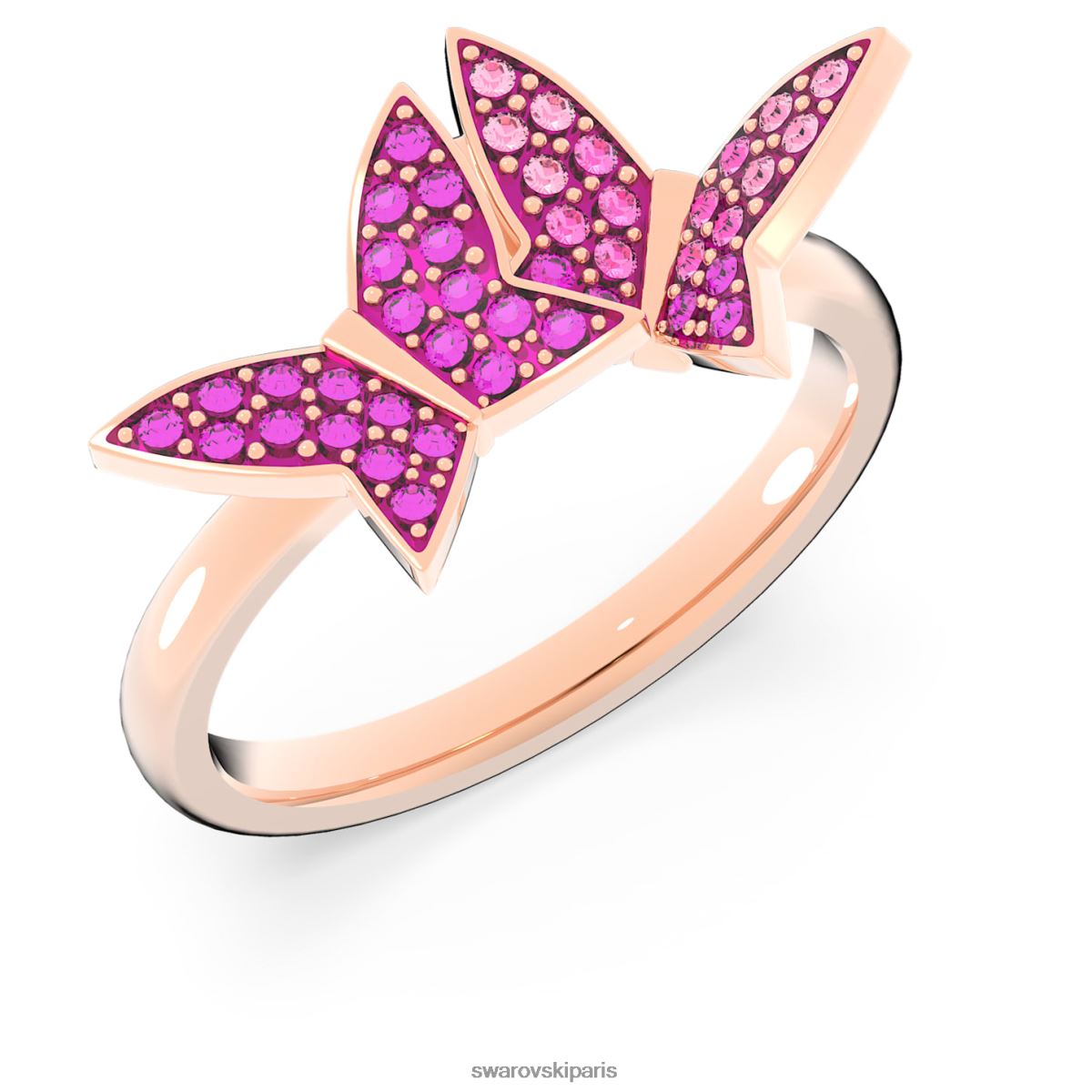 bijoux Swarovski bague Lilia papillon, rose, métal doré rose RZD0XJ1091