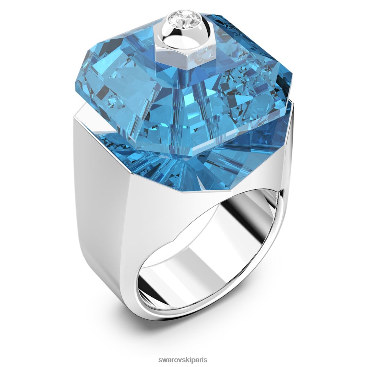 bijoux Swarovski bague numina coupe carrée, bleu, rhodié RZD0XJ1090