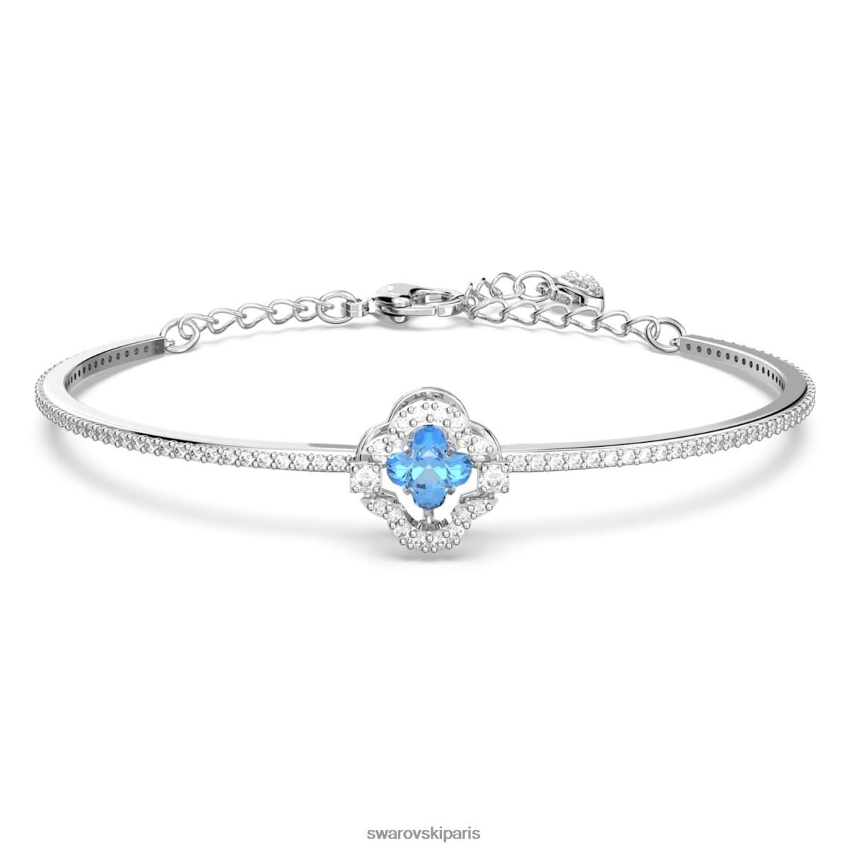 bijoux Swarovski bracelet de danse étincelant trèfle, bleu, rhodié RZD0XJ641