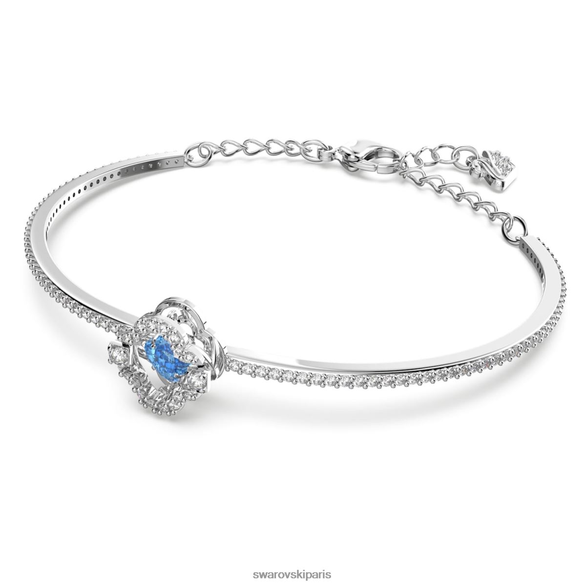 bijoux Swarovski bracelet de danse étincelant trèfle, bleu, rhodié RZD0XJ641