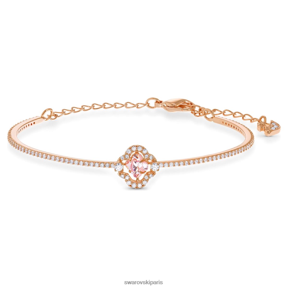 bijoux Swarovski bracelet de danse étincelant trèfle, rose, métal plaqué or rose RZD0XJ643