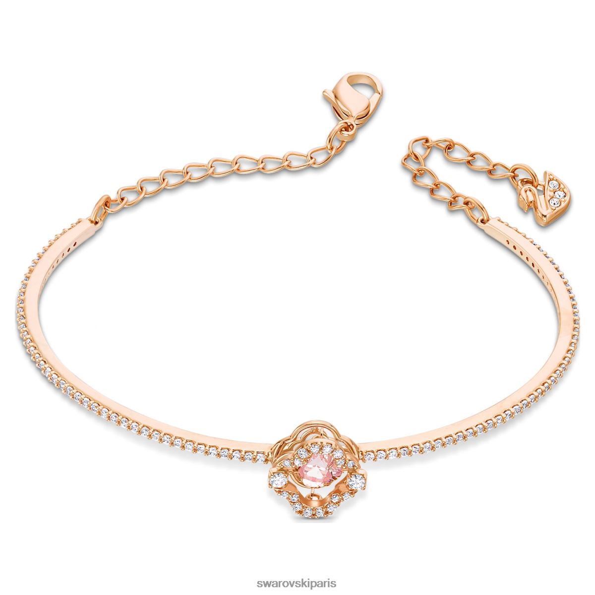 bijoux Swarovski bracelet de danse étincelant trèfle, rose, métal plaqué or rose RZD0XJ643