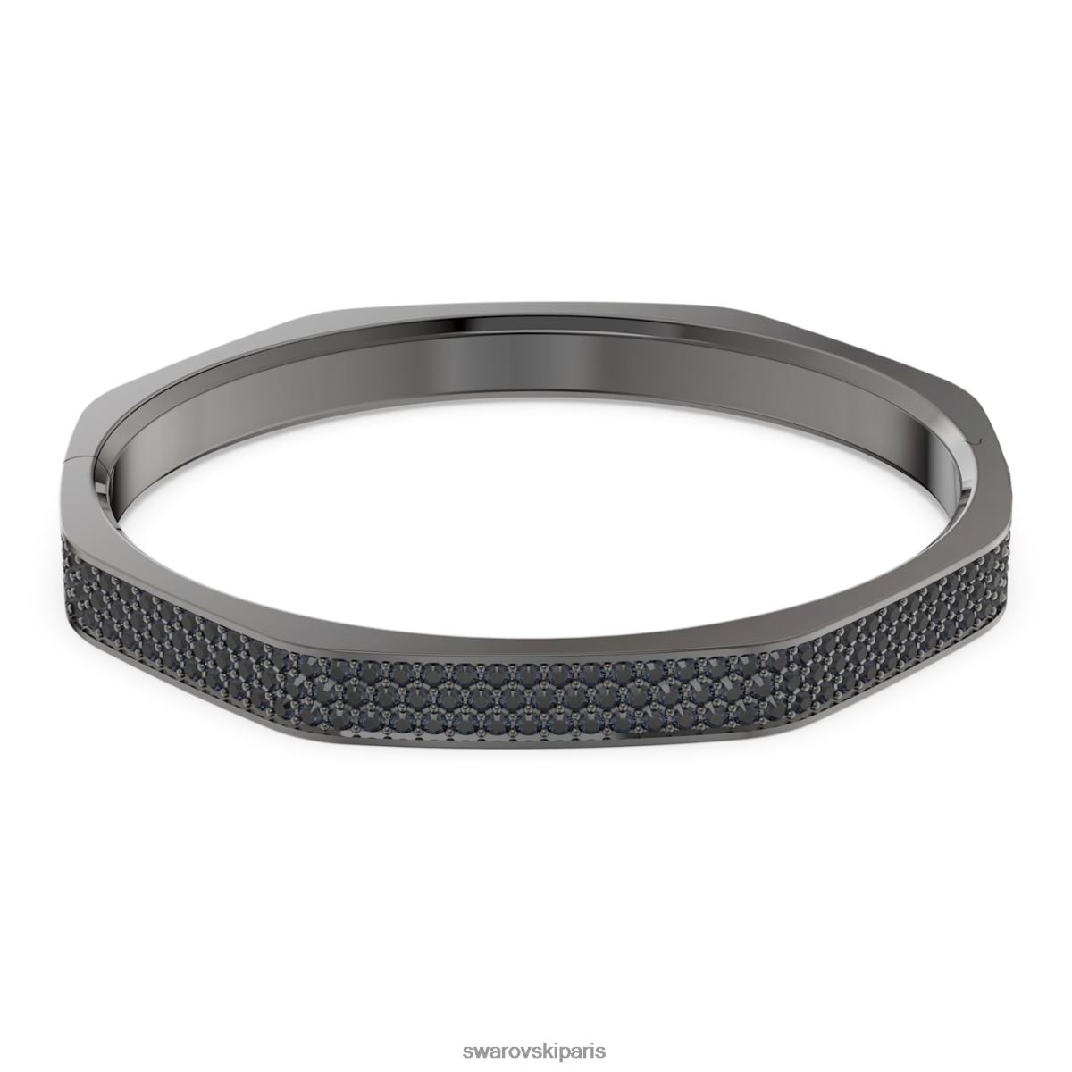 bijoux Swarovski bracelet dextère forme octogonale, noir, plaqué ruthénium RZD0XJ600
