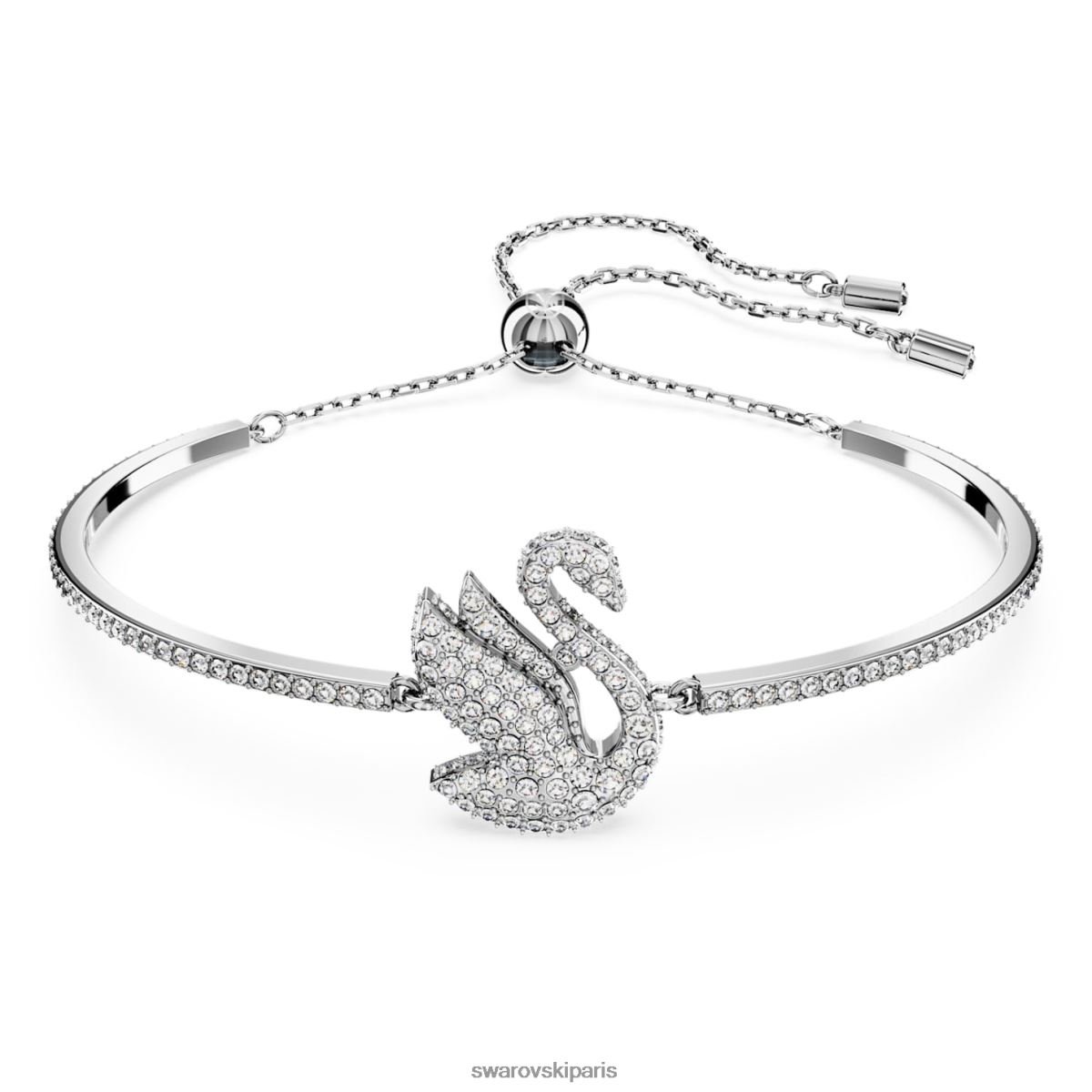bijoux Swarovski bracelet emblématique en forme de cygne cygne, blanc, rhodié RZD0XJ508