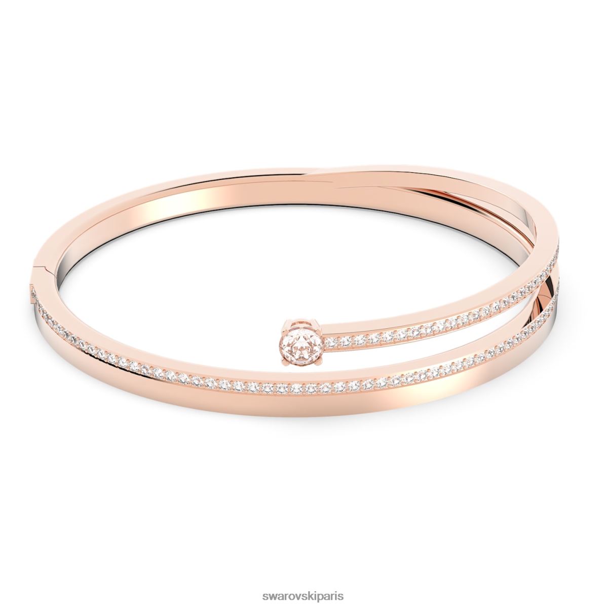 bijoux Swarovski bracelet frais taille ronde, blanc, plaqué ton or rose RZD0XJ623