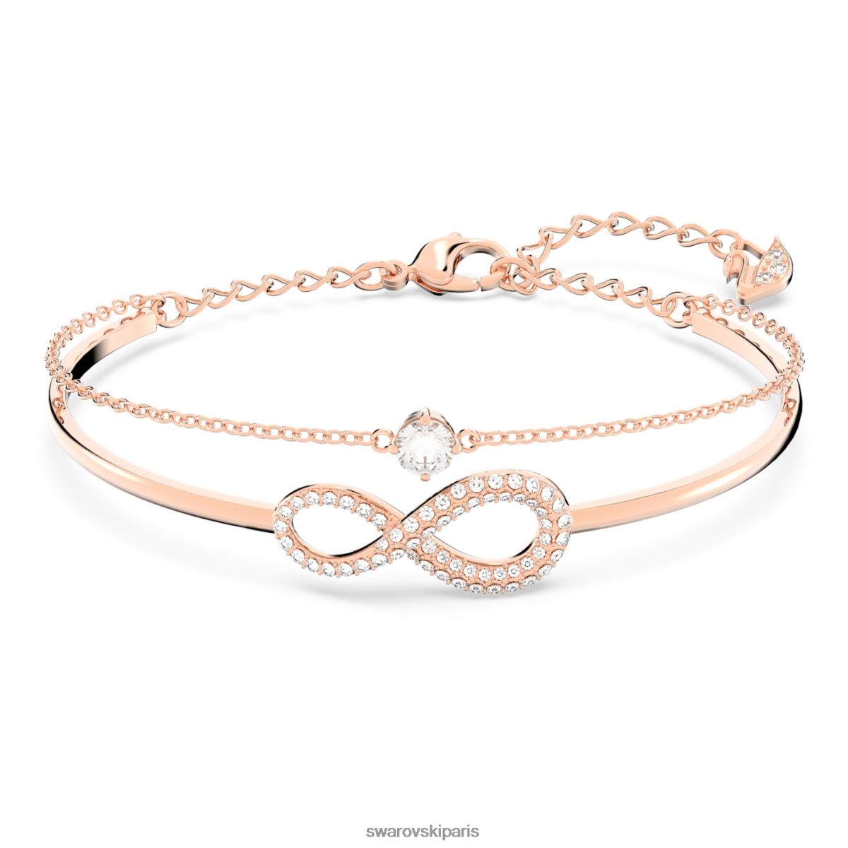 bijoux Swarovski bracelet infini infini, blanc, plaqué ton or rose RZD0XJ493