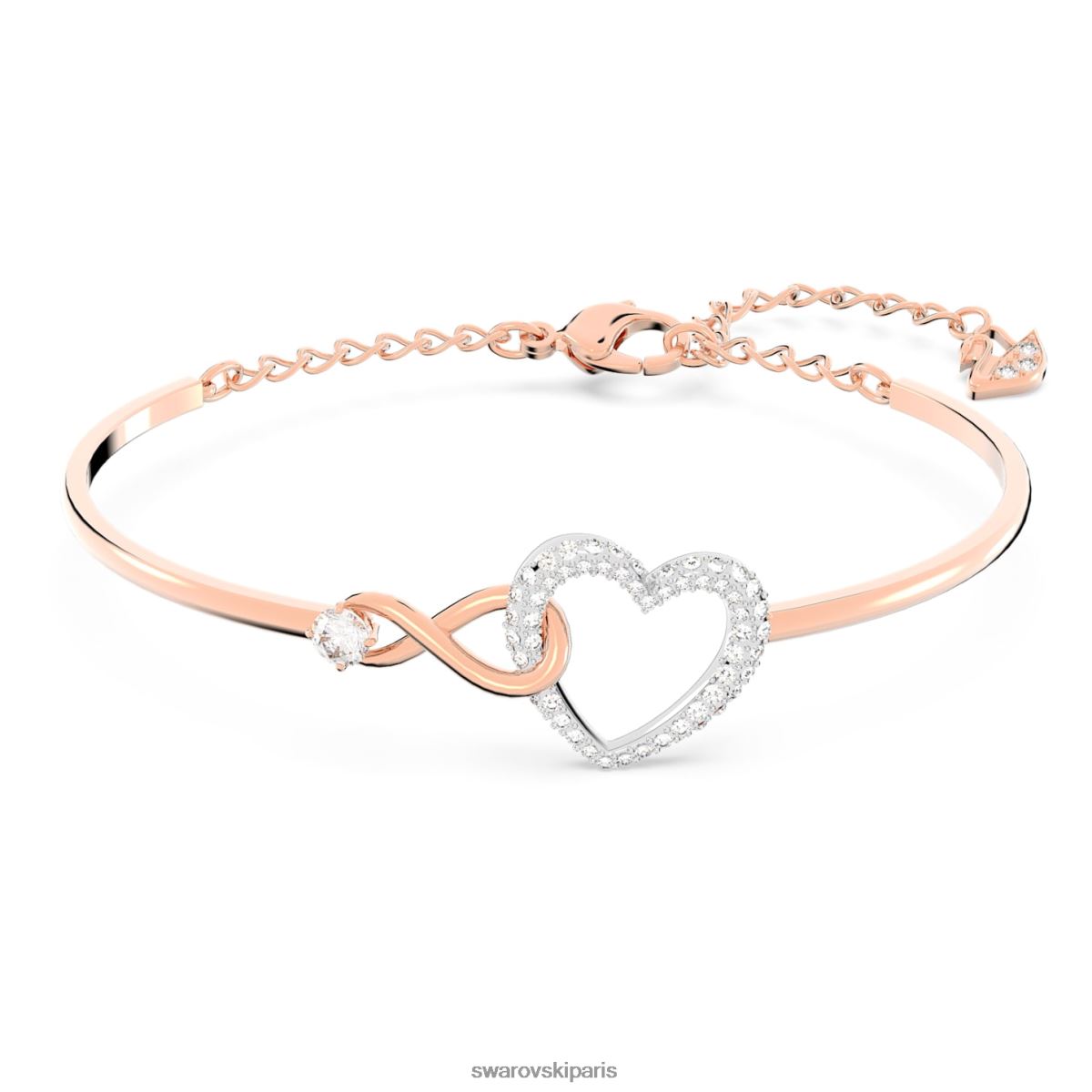 bijoux Swarovski bracelet infini infini et coeur, blanc, finition métal mixte RZD0XJ499