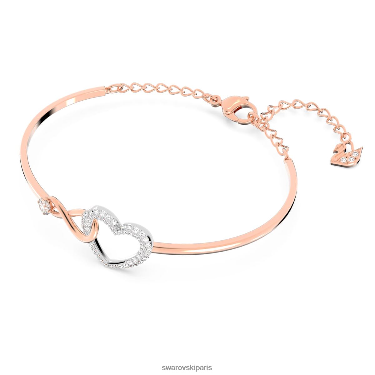 bijoux Swarovski bracelet infini infini et coeur, blanc, finition métal mixte RZD0XJ499