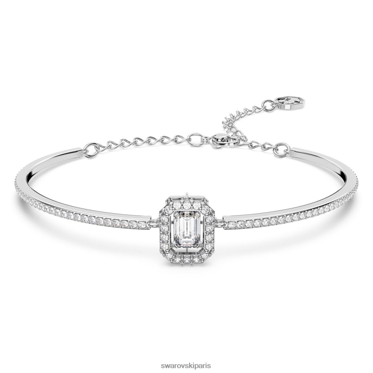bijoux Swarovski bracelet millénaire taille octogonale, pavé, blanc, rhodié RZD0XJ484
