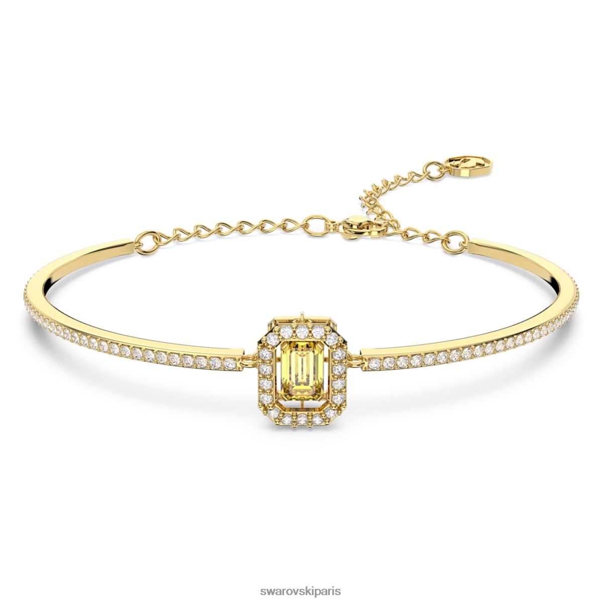 bijoux Swarovski bracelet millénaire taille octogonale, pavé, jaune, plaqué ton or RZD0XJ489