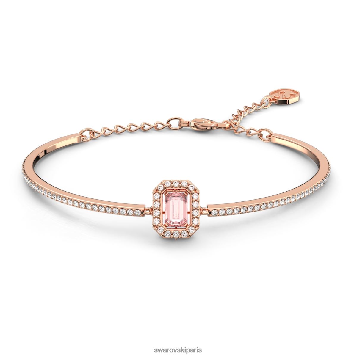 bijoux Swarovski bracelet millénaire taille octogonale, pavé, rose, plaqué ton or rose RZD0XJ503