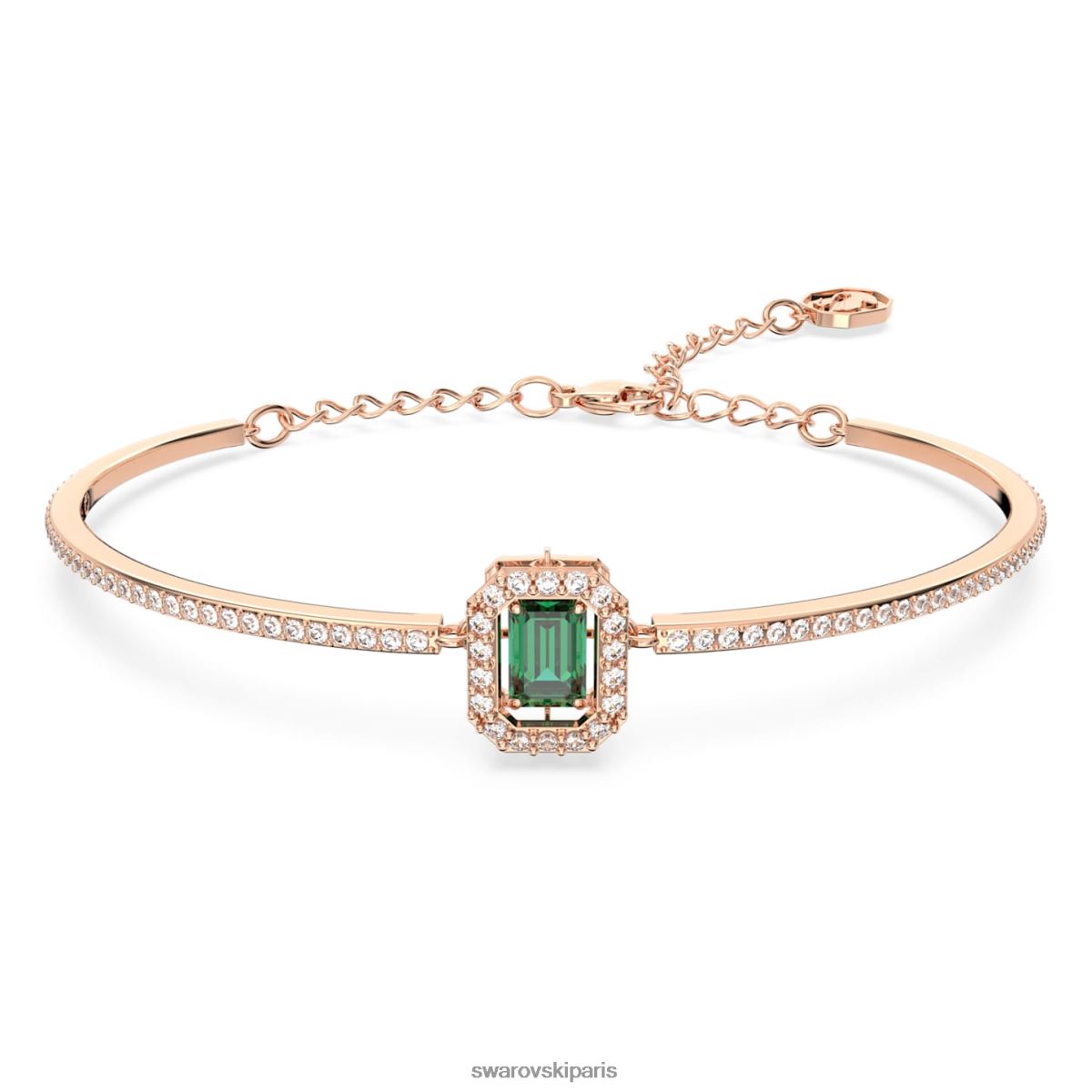 bijoux Swarovski bracelet millénaire taille octogonale, pavé, vert, plaqué ton or rose RZD0XJ523
