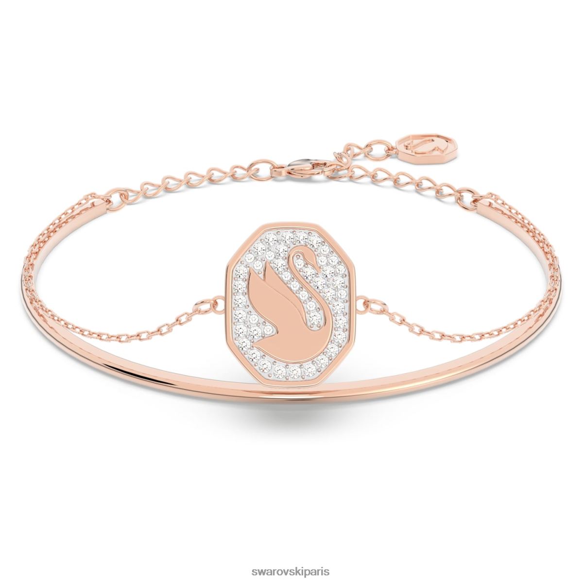 bijoux Swarovski bracelet signum cygne, blanc, métal doré rose RZD0XJ639