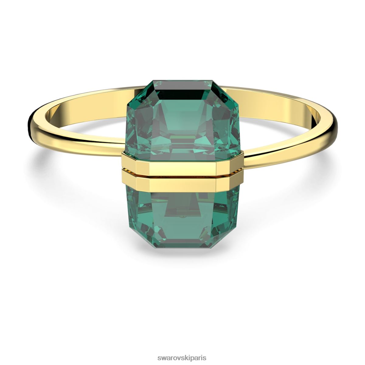 bijoux Swarovski bracelet transparent fermeture magnétique, cristal oversize, vert, finition dorée RZD0XJ604