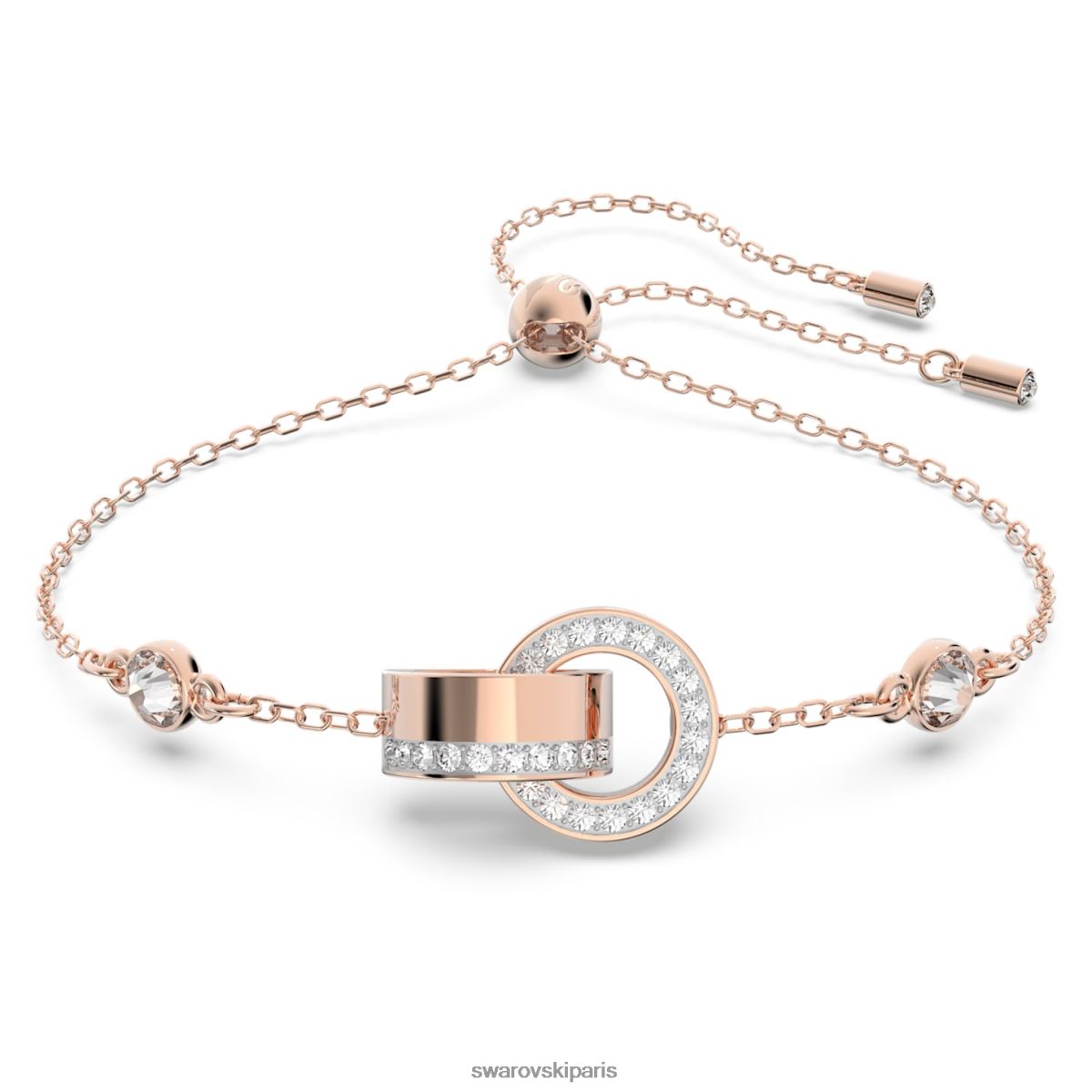 bijoux Swarovski bracelet creux boucle entrelacée, blanc, métal doré rose RZD0XJ427