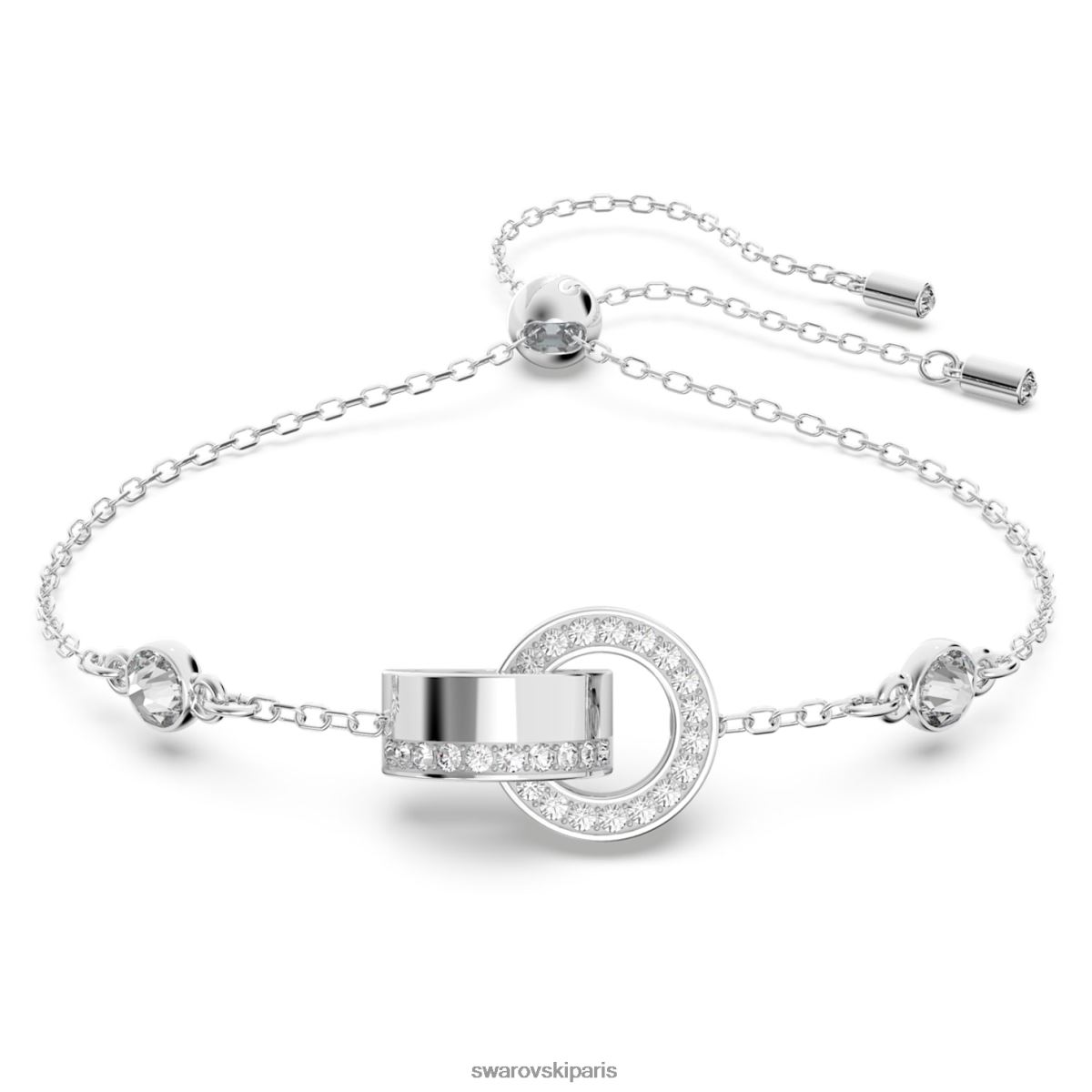 bijoux Swarovski bracelet creux boucle entrelacée, blanc, rhodié RZD0XJ430