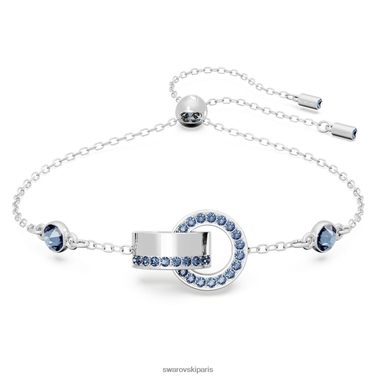 bijoux Swarovski bracelet creux boucle entrelacée, bleue, rhodiée RZD0XJ462