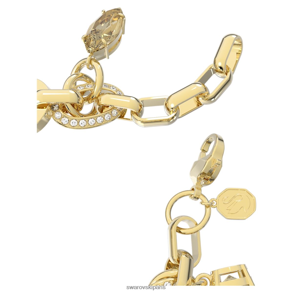 bijoux Swarovski bracelet de bois marron, plaqué doré RZD0XJ473