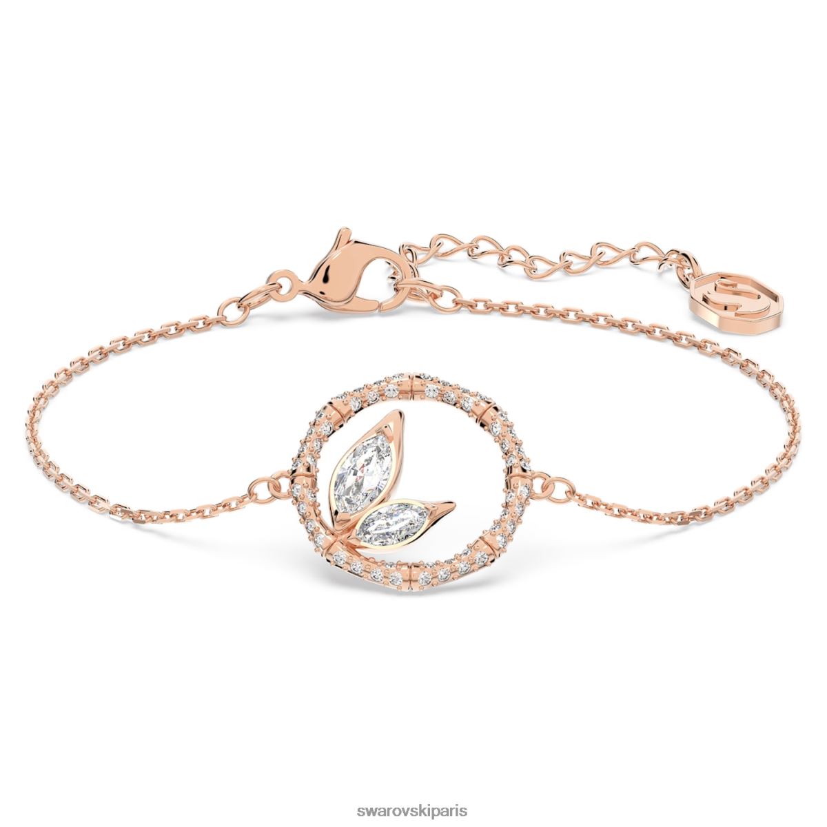 bijoux Swarovski bracelet en délium bambou, blanc, métal doré rose RZD0XJ465