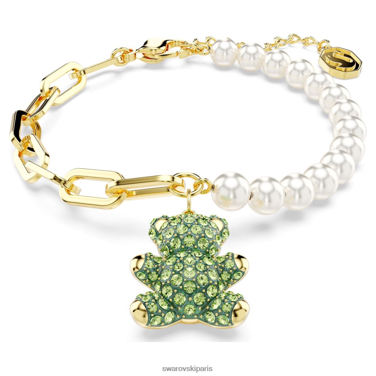 bijoux Swarovski bracelet en peluche ours, multicolore, métal doré RZD0XJ455