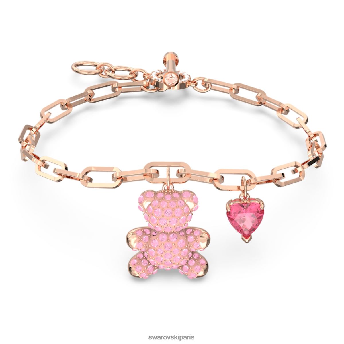 bijoux Swarovski bracelet en peluche ours, rose, métal doré rose RZD0XJ434
