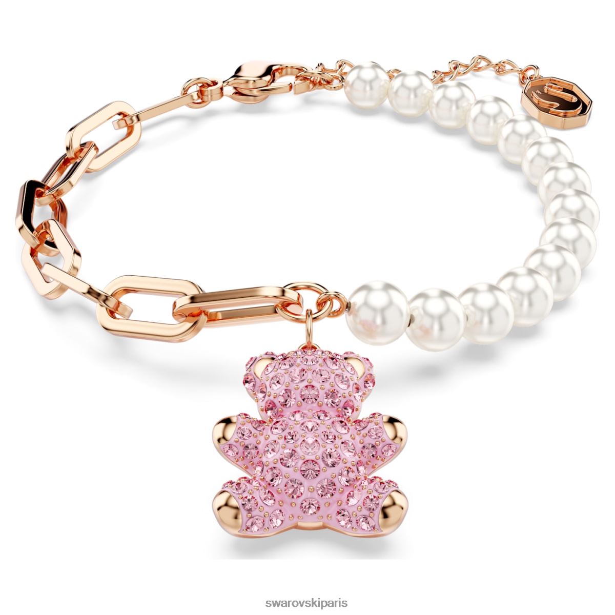 bijoux Swarovski bracelet en peluche ours, rose, métal doré rose RZD0XJ454