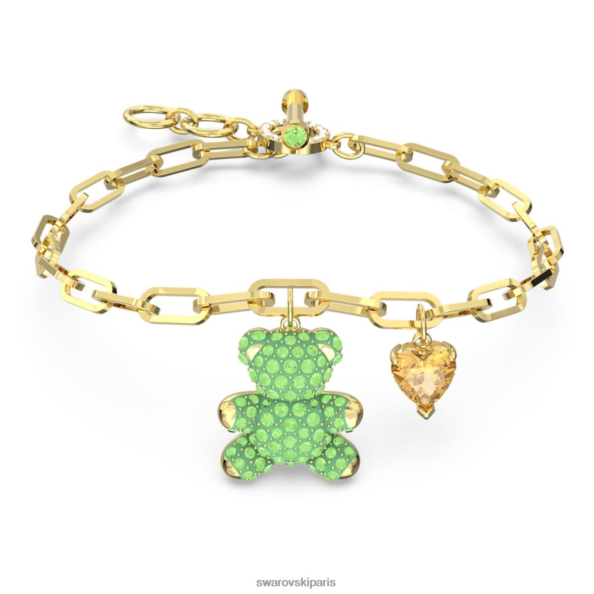 bijoux Swarovski bracelet en peluche ours, vert, métal doré RZD0XJ472